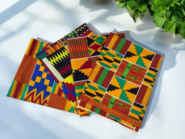 4 Fat Quarters - Kente Patchworkstoffe   Quiltingstoffe - Afrikanischer Stoff Online