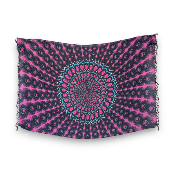 Sarong   Pareo - Strandbekleidung Wickeltuch - Pfau-Rosa Mode – Bild 2