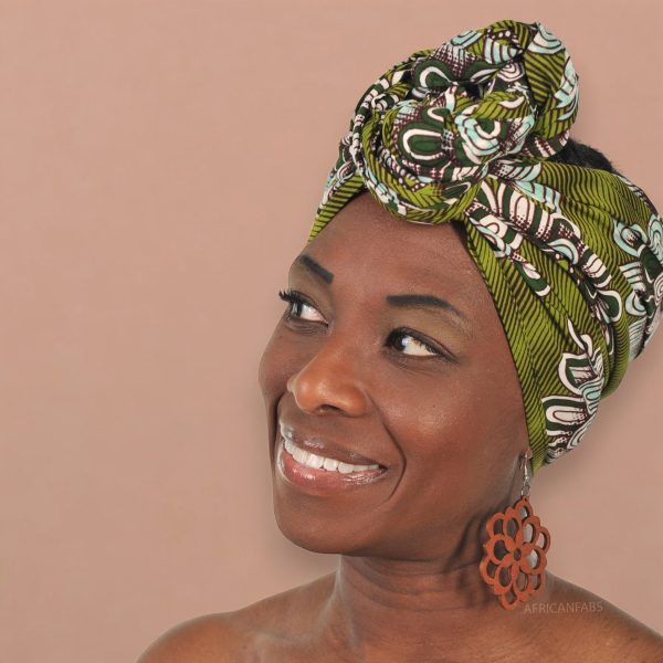 Afrikanisches Kopftuch   headwrap - Grün flower Angebot