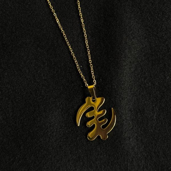 18k Echtgold plattierte Afrika Kette   Halskette - Afrika Karte - GYE NYAME - ADINKRA SYMBOL Mode – Bild 2