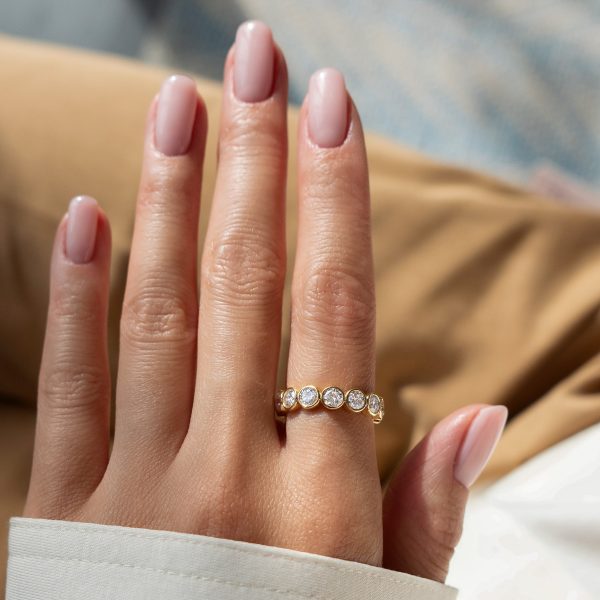 Bezel set eternity ring, yellow gold, size 53 Online-Schn?ppchen