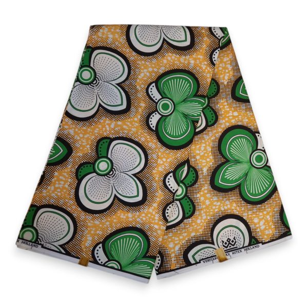 Afrikanischer Stoff - Grün Bows - 100% Baumwolle Im Angebot