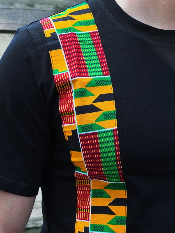 T-Shirt mit afrikanischem Kente-Print für Männer (slim fit) Schn?ppchen – Bild 3