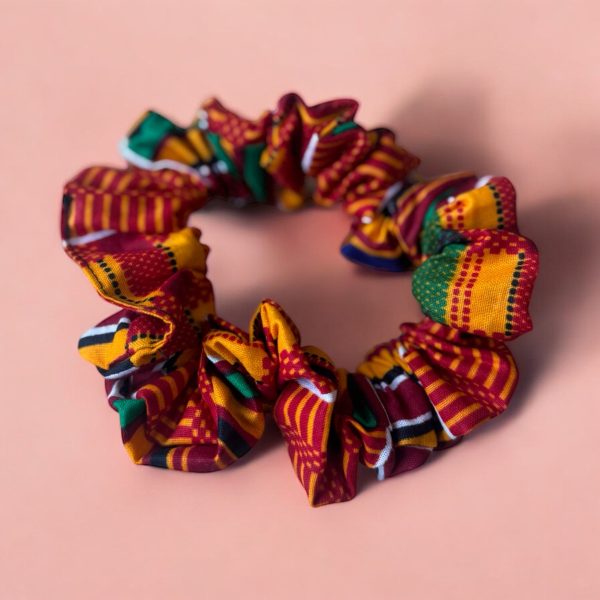 Scrunchie   Haargummi Afrikanischer Print - Haarschmuck - Kente Orange Schn?ppchen
