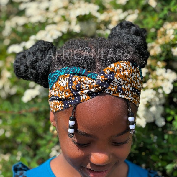 Haarband   Stirnband   Kopfband für Kinder in Afrikanischer Print - Blau   Senf klassisch Online-Schn?ppchen