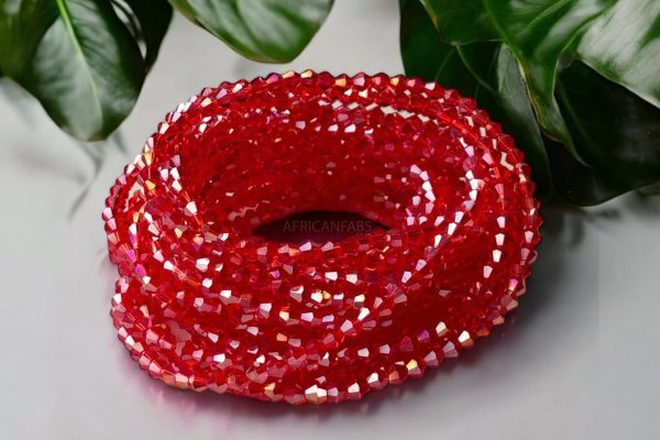 Waist Beads   Afrikanische Taillenkette - Ododo - Rot crystal (elastisch) Online