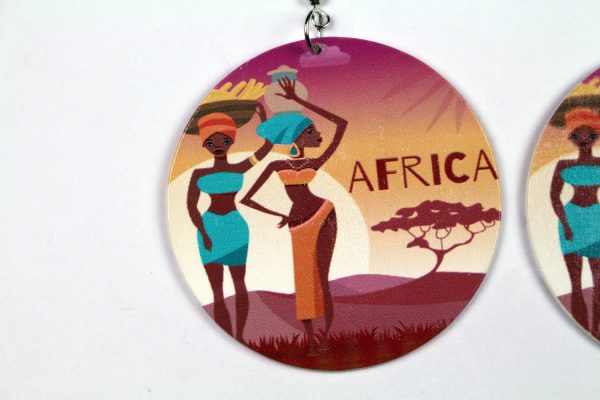 Afrikanische große ethnische Tropfenohrringe | 2 afrikanische Damen Jetzt online – Bild 3