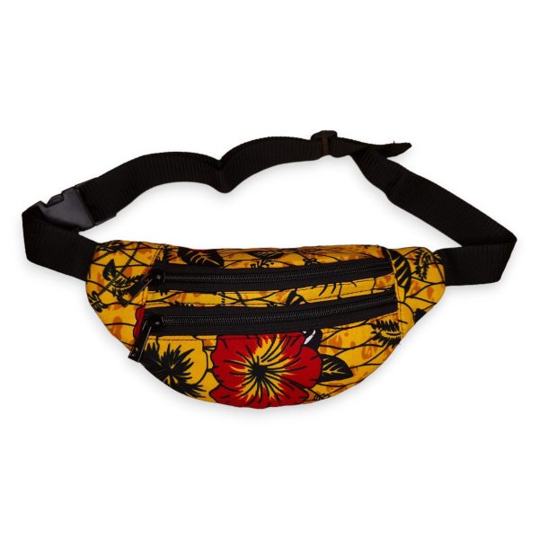 Bauchtasche mit afrikanischem Print Gürteltasche   Fanny pack   Hüfttasche   Bumbag - Gelbe   rote Blume - mit verstellbarem Gurt Rabatt