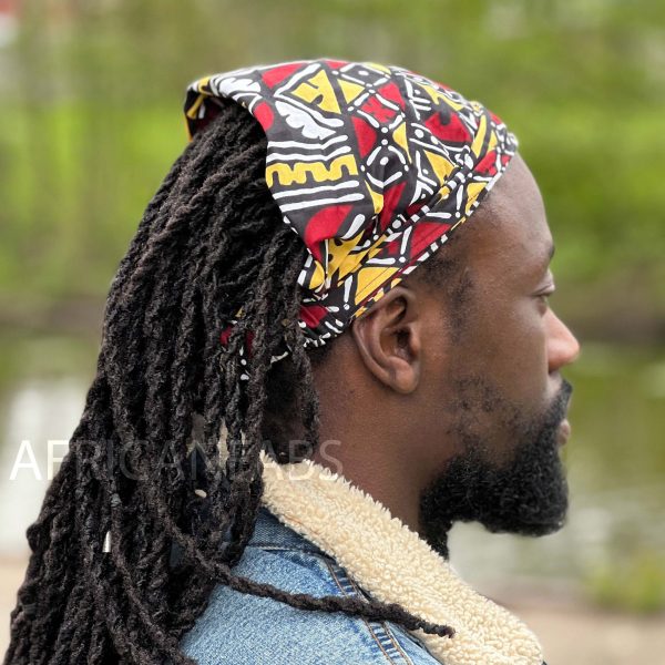 Haarband   Stirnband   Kopfband in Afrikanischer Print - Unisex Erwachsene - Kastanienbraun   gelb bogolan Angebot – Bild 3